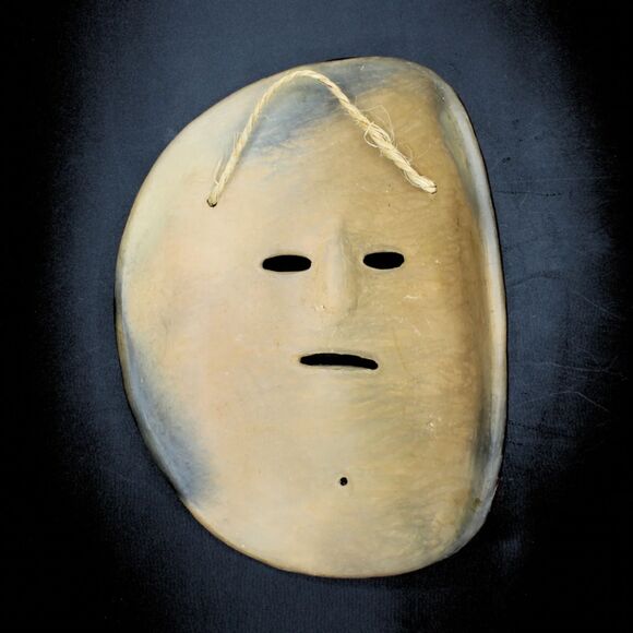 Vintage Mexican Talavera Mask Hand Painted Folk Art Clay Terracotta Wall Hanging - Picture 3 of 6